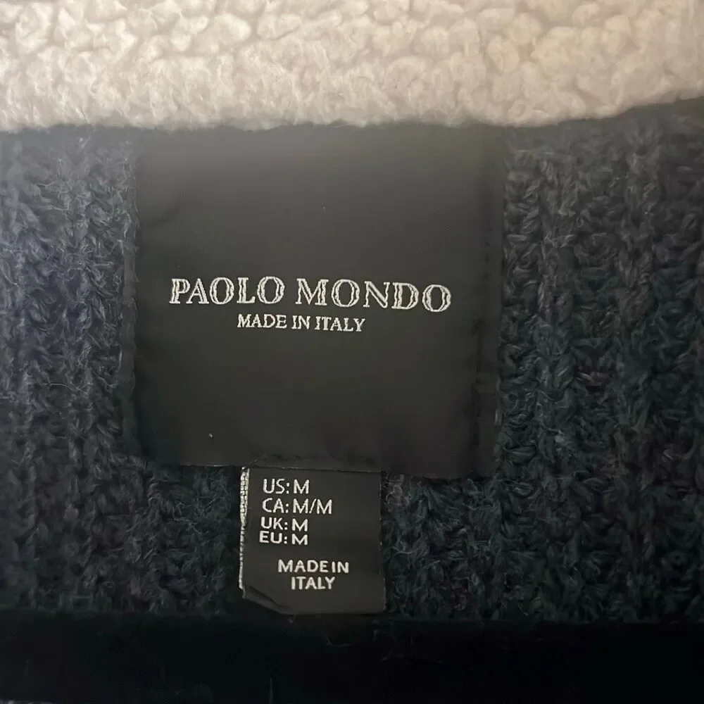 ✨Paolo Mondo Wool Blend Button Down Navy Sz Medium Cardigan✨